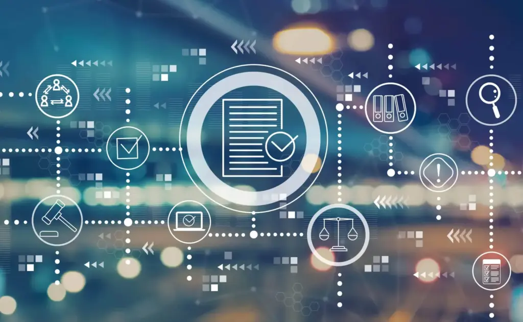Digital graphic of compliance documents and controls
