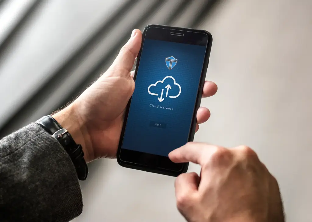 Phone showing a cloud backup screen
