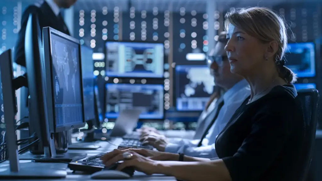 Analysts working in a security operations center