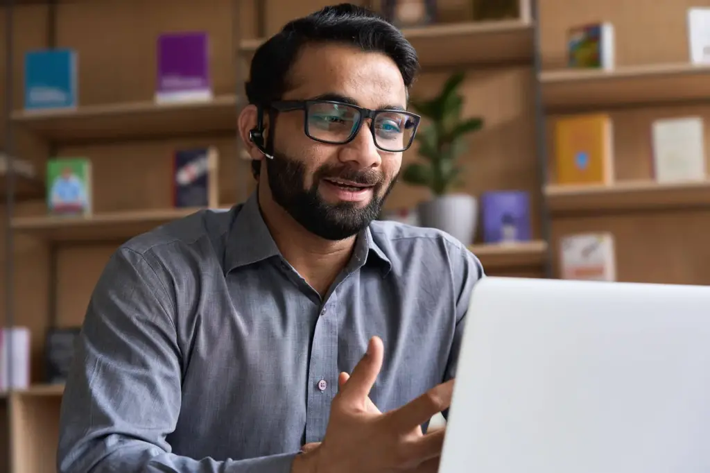 Security advisor speaking on a video call